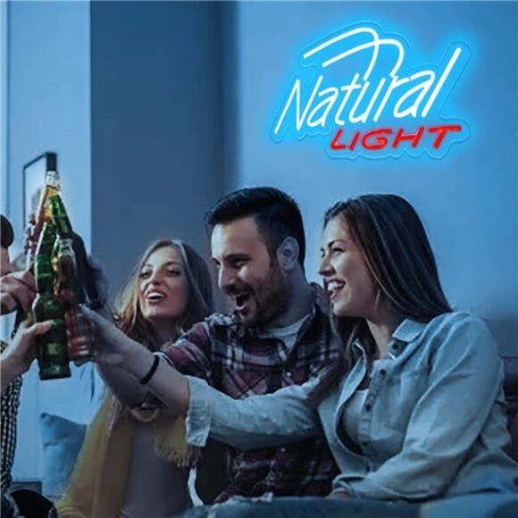 Natural Light LED Beer Neon Sign Wall Decor Bar light Bedroom Business Man Cave - Picture 5 of 7